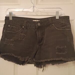 BP Charcoal Frayed Jean Shorts